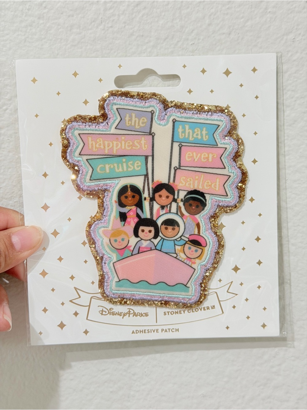 Disney Glitter-Trim Cruise Adhesive Patch in Pink, Mint & Gold